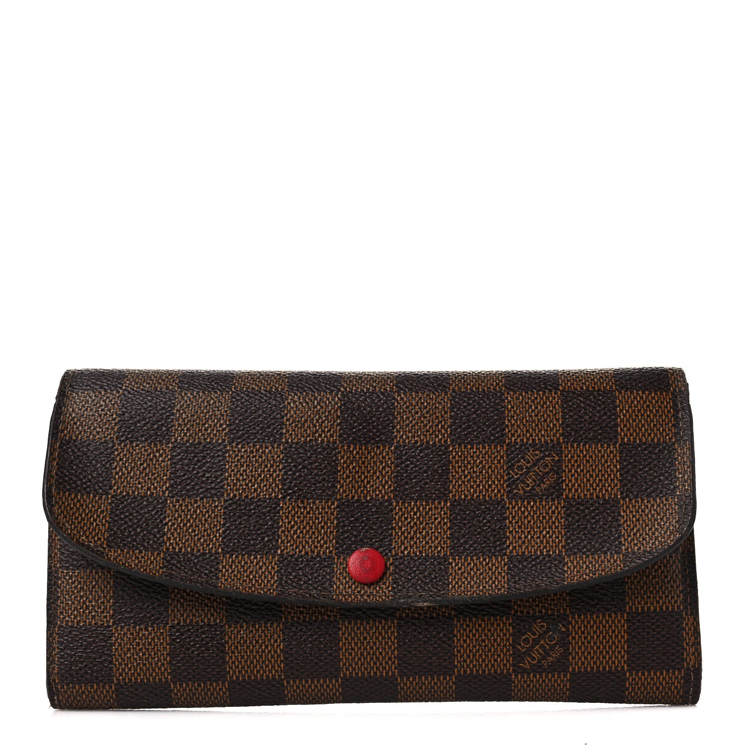 Louis Vuitton Damier Ebene Emilie Wallet Red 1 of 9