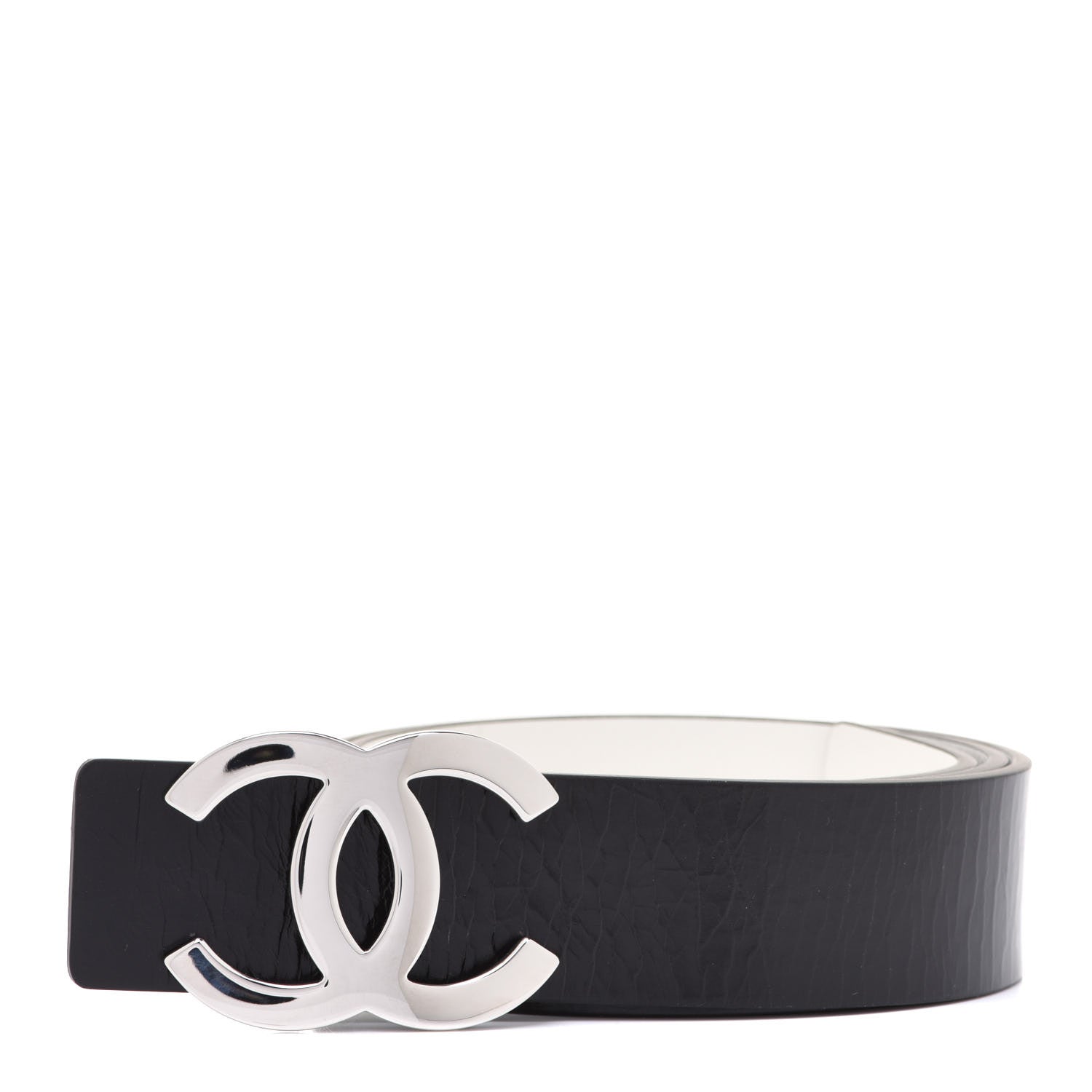 Chanel Calfskin CC Reversible Belt 75 Black White 3 of 6