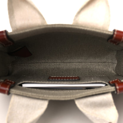 Chloe Cotton Calfskin Mini Woody Ribbon Tote White Brown 5 of 6