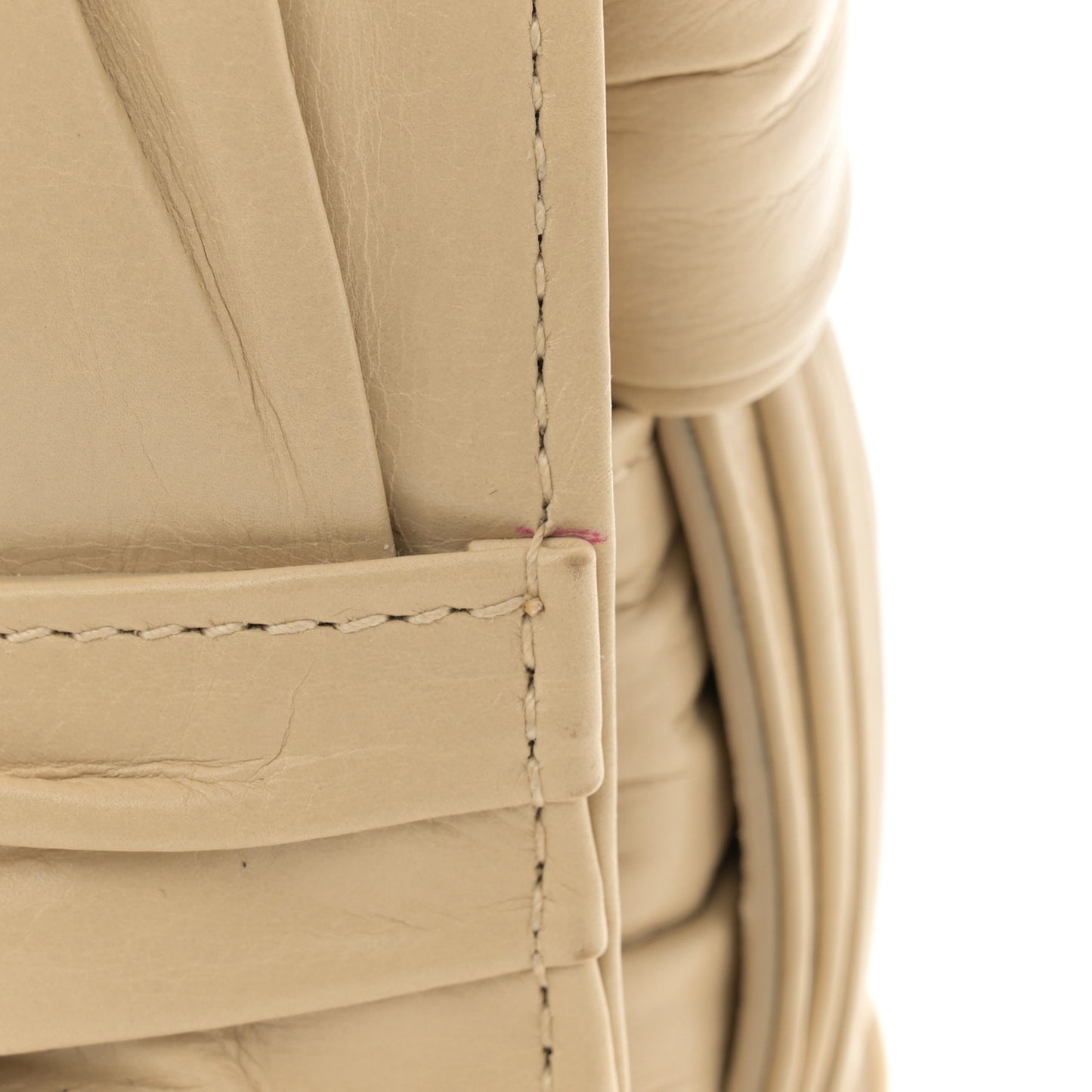 Calfskin Intreccio Plisse Cassette Crossbody Bag Porridge