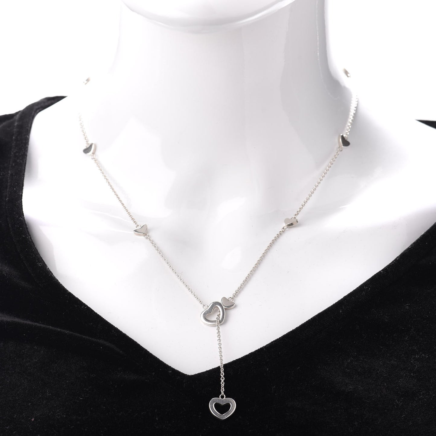 Sterling Silver Heart Lariat Necklace