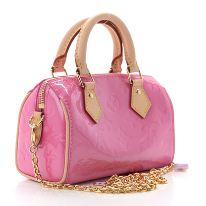 Louis Vuitton Vernis Monogram Nano Speedy Neon Pink 3 of 9