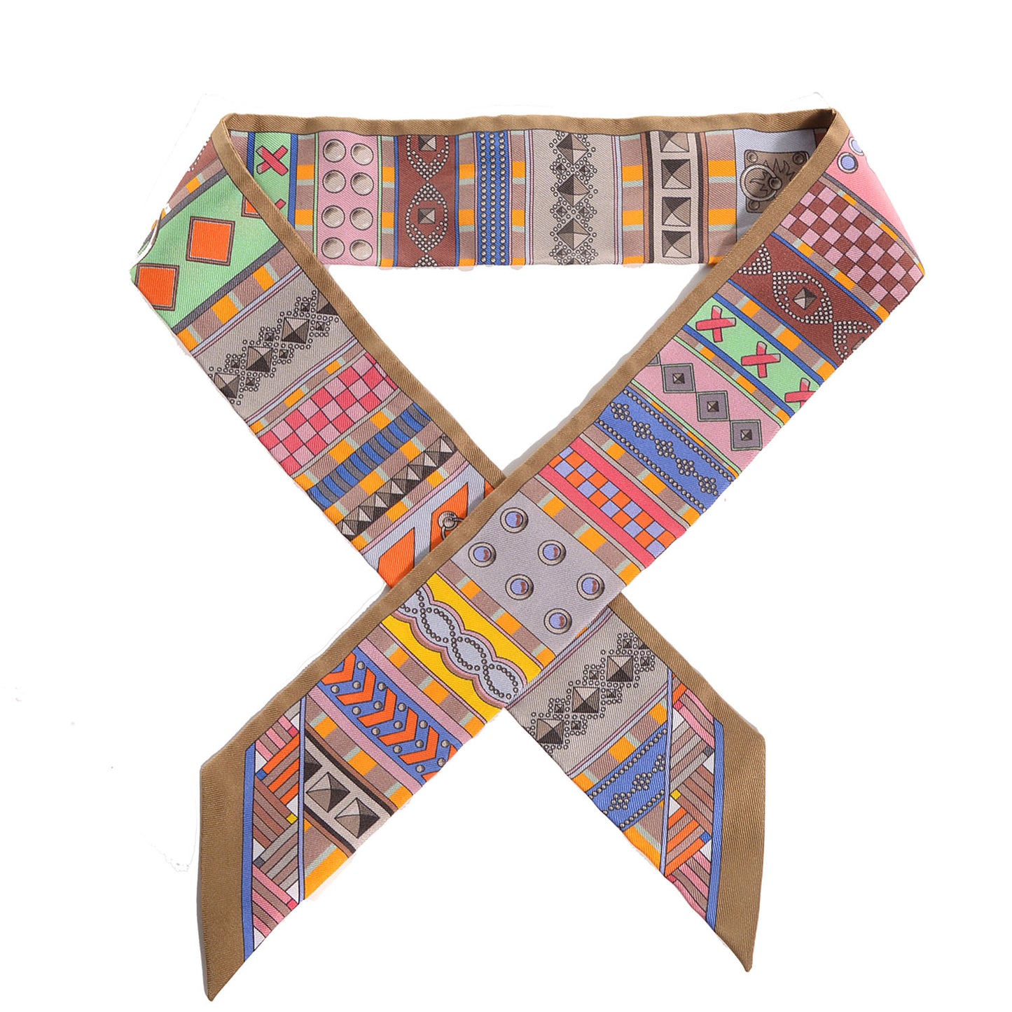 Silk Collier de Chien Twilly Camel Vert Rose