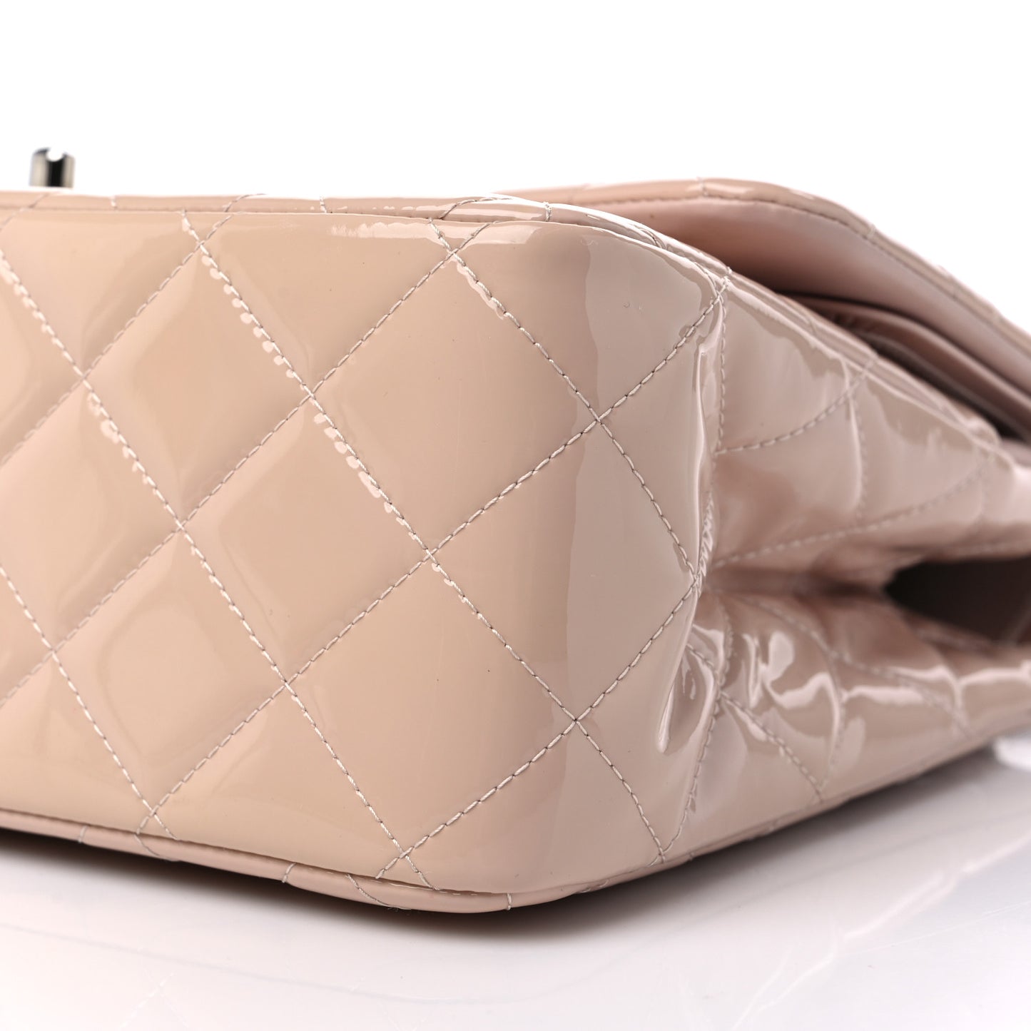 Patent Quilted Jumbo Double Flap Light Pink