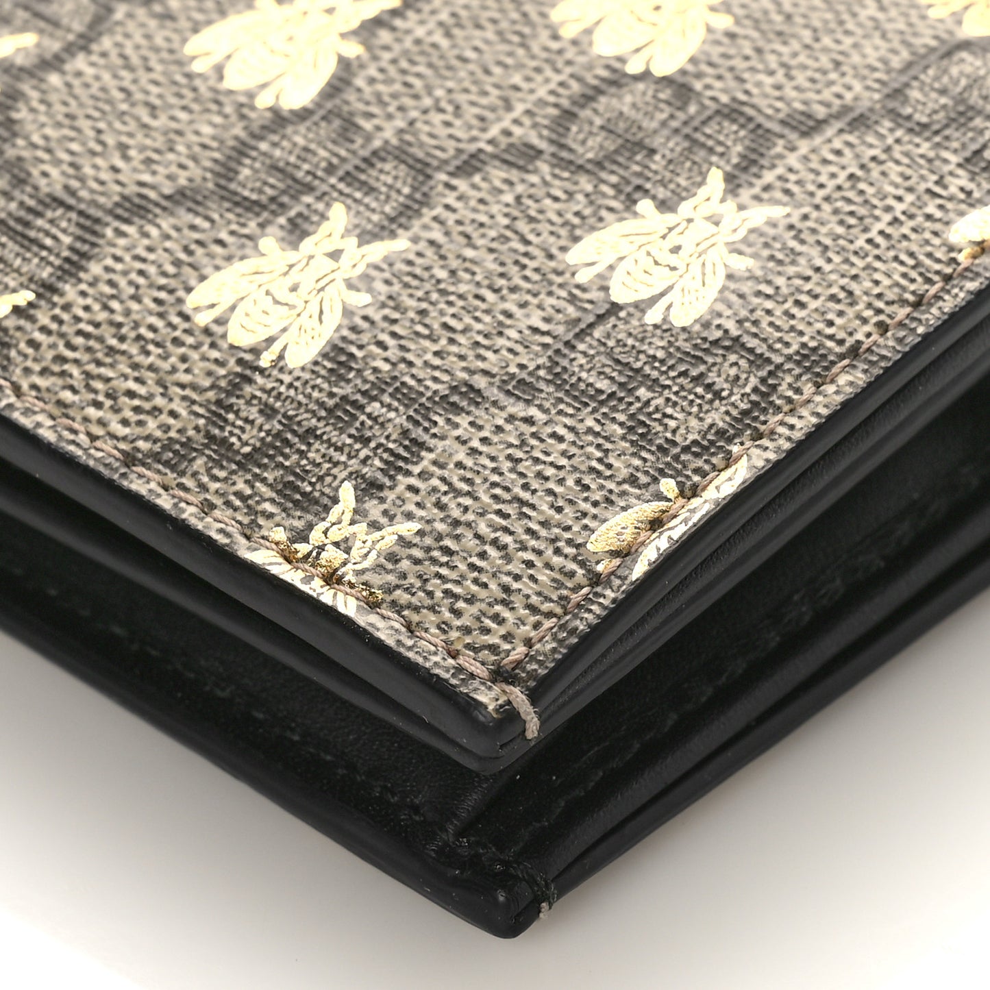 GG Supreme Monogram Bee Print Card Case