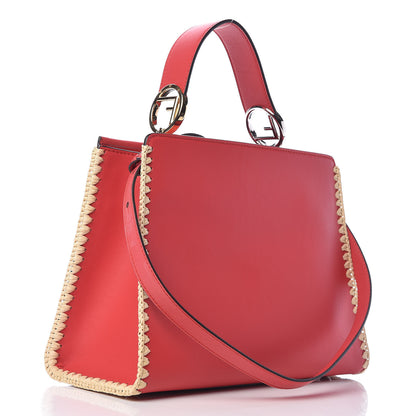 Fendi Vitello Century Raffia Elaphe F is Fendi FF Woven Embroidered Small Runaway Satchel Fiamma Menta 3 of 12