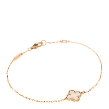 Van Cleef & Arpels 18K Yellow Gold Mother of Pearl Sweet Alhambra Bracelet 1 of 4