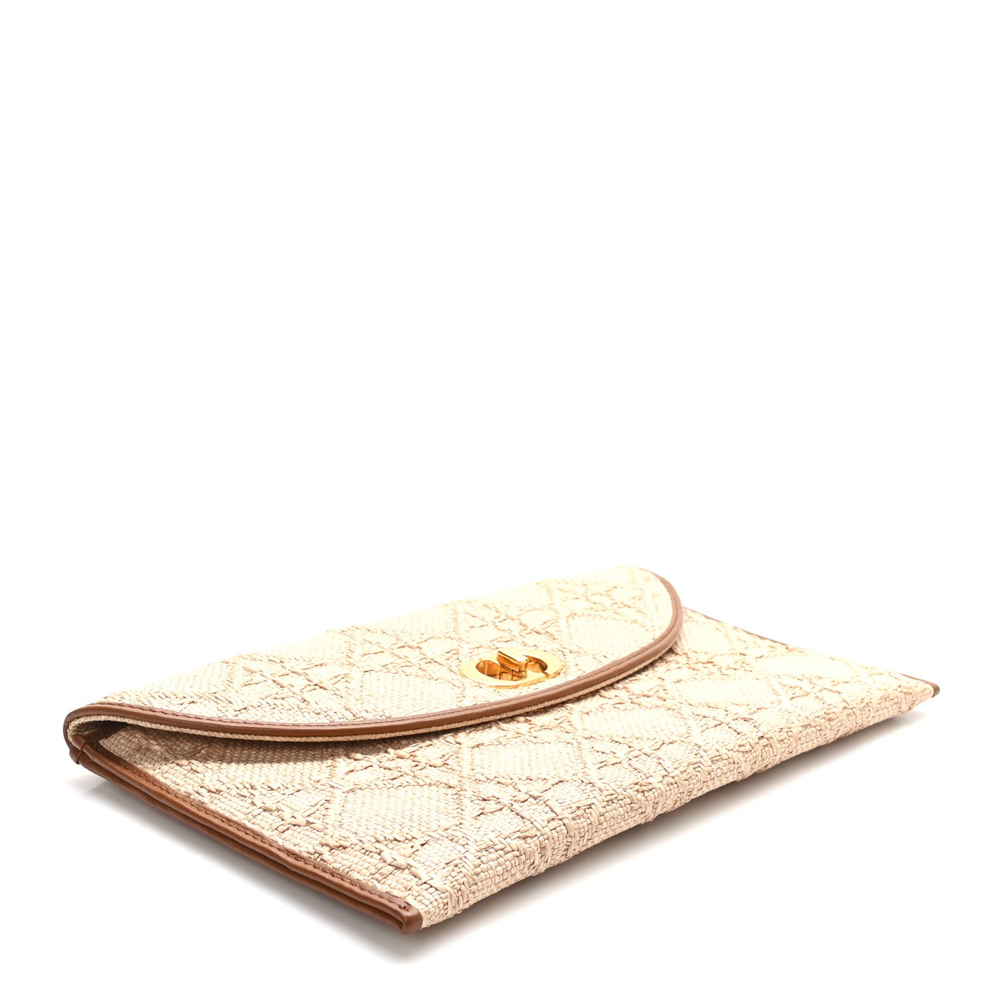 Raffia Macrocannage 30 Montaigne Avenue Pouch With Flap Natural