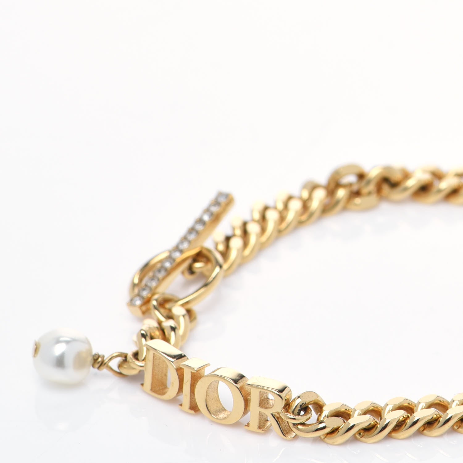 Christian Dior Metal Logo Chain Bracelet Gold 4 of 6