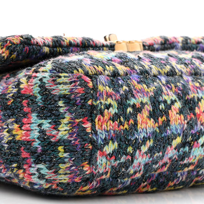 Chanel Tweed Quilted Medium Chanel 19 Flap Dark Multicolor 9 of 10