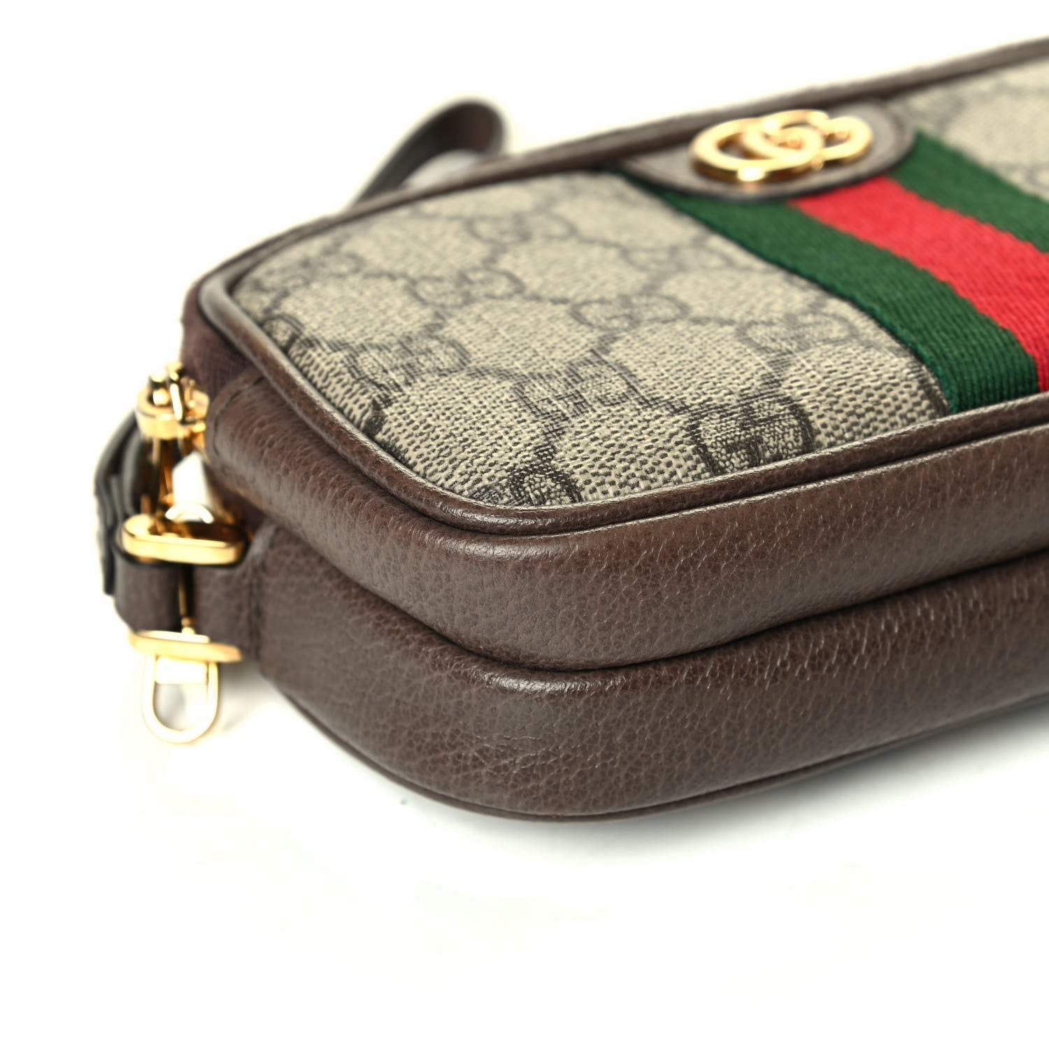 Gucci GG Supreme Monogram Web Ophidia Wristlet Beige New Acero 5 of 6