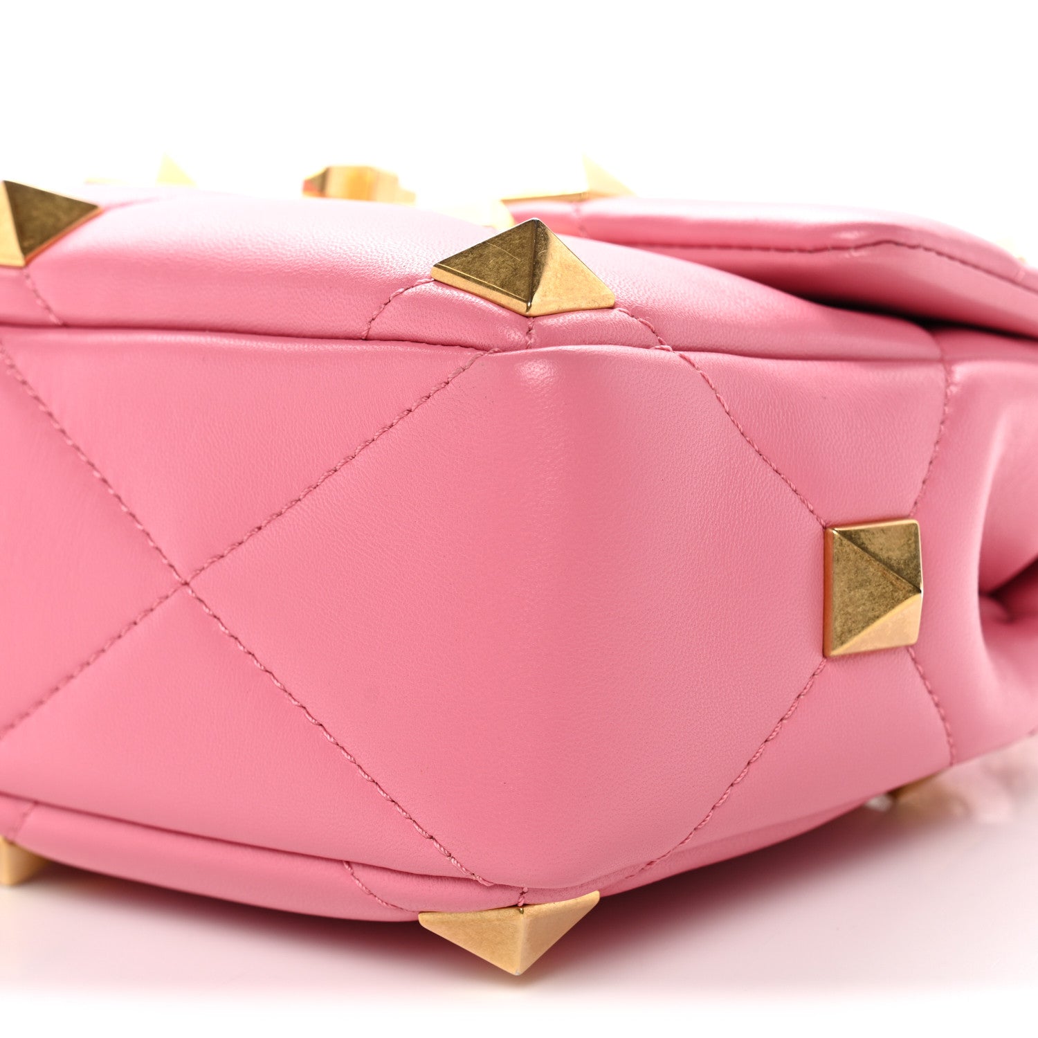 Valentino Garavani Nappa Medium Roman Stud Shoulder Bag Flamingo Pink 9 of 9
