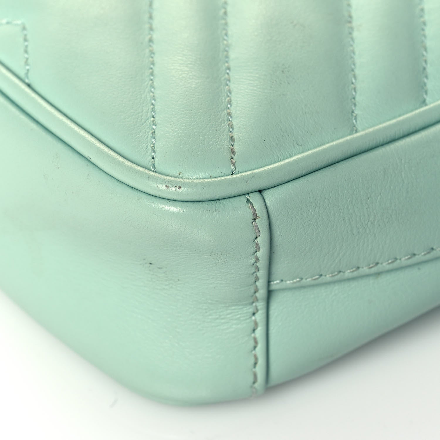 Gucci Calfskin Matelasse Mini GG Marmont Crossbody Bag Water Green 11 of 15