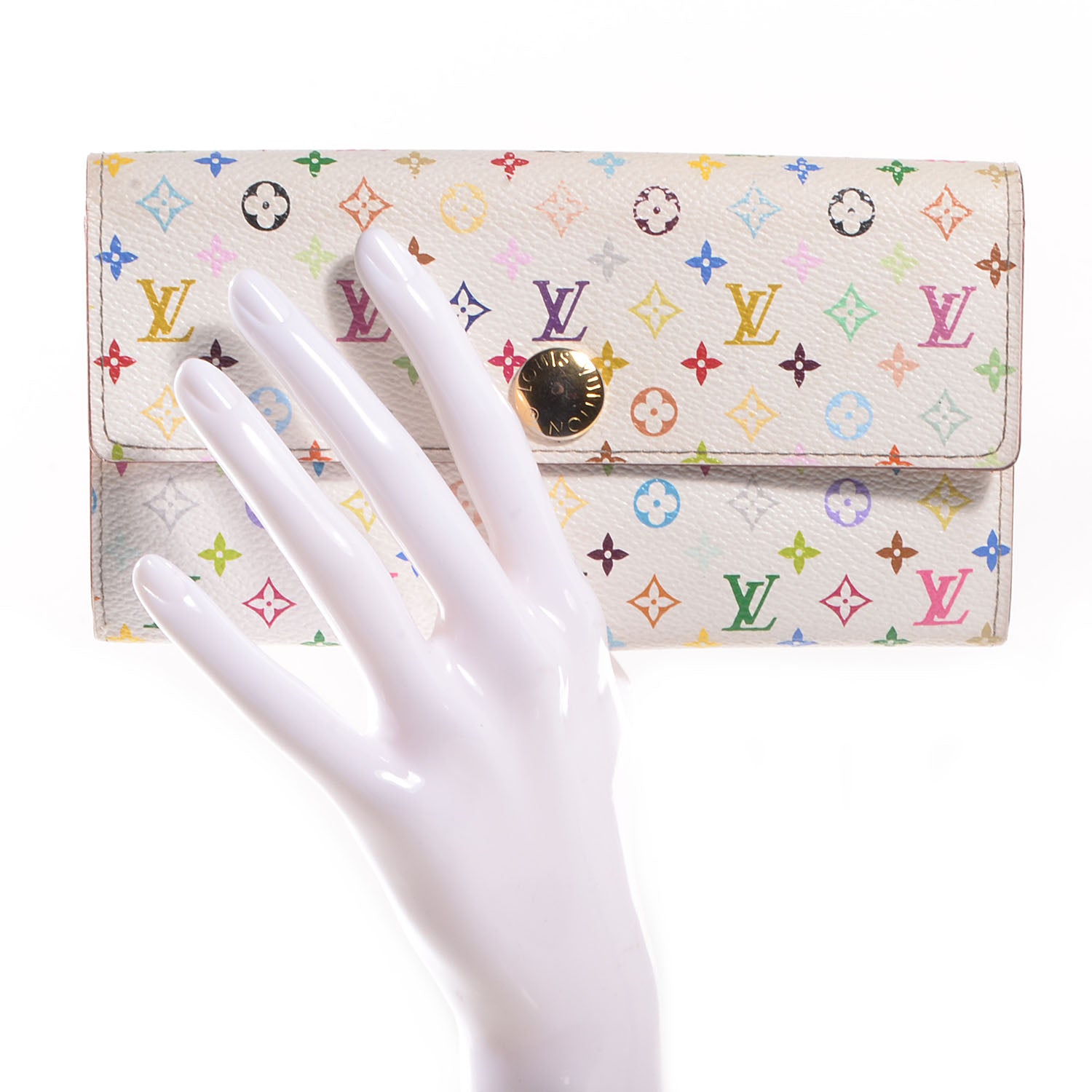 Louis Vuitton Monogram Multicolor Sarah Wallet White 2 of 7