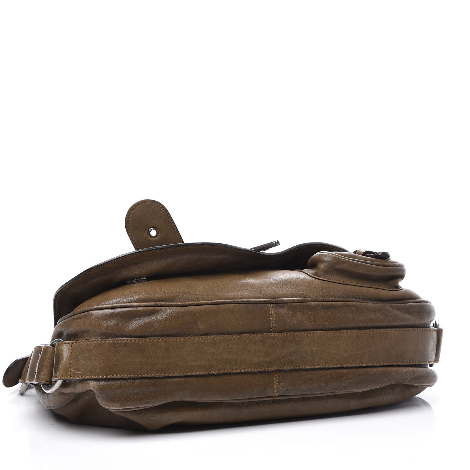 Christian Dior Calfskin Gaucho Double Saddle Bag Brown 3 of 12
