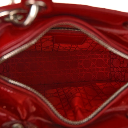 Christian Dior Patent Cannage Medium Lady Dior Red 5 of 11