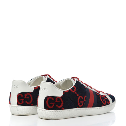 Gucci Terry Cloth GG Monogram Web Womens Ace Sneakers 36.5 Blue Red 4 of 16
