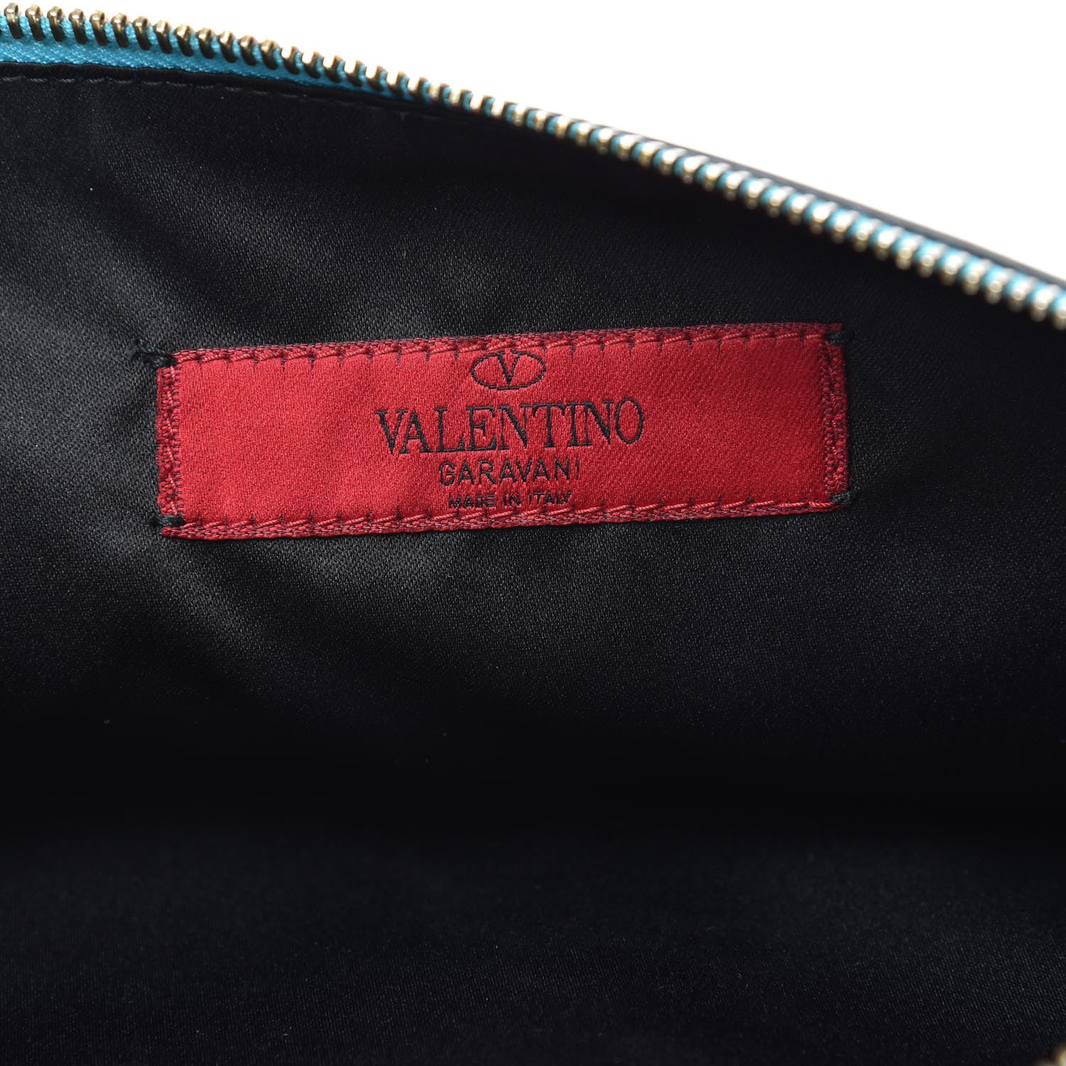 Valentino Garavani Vitello Large Rockstud Zip Pouch Parrot 5 of 8