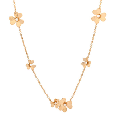Van Cleef & Arpels 18K Yellow Gold Diamond Frivole 9 Flowers Necklace 1 of 6