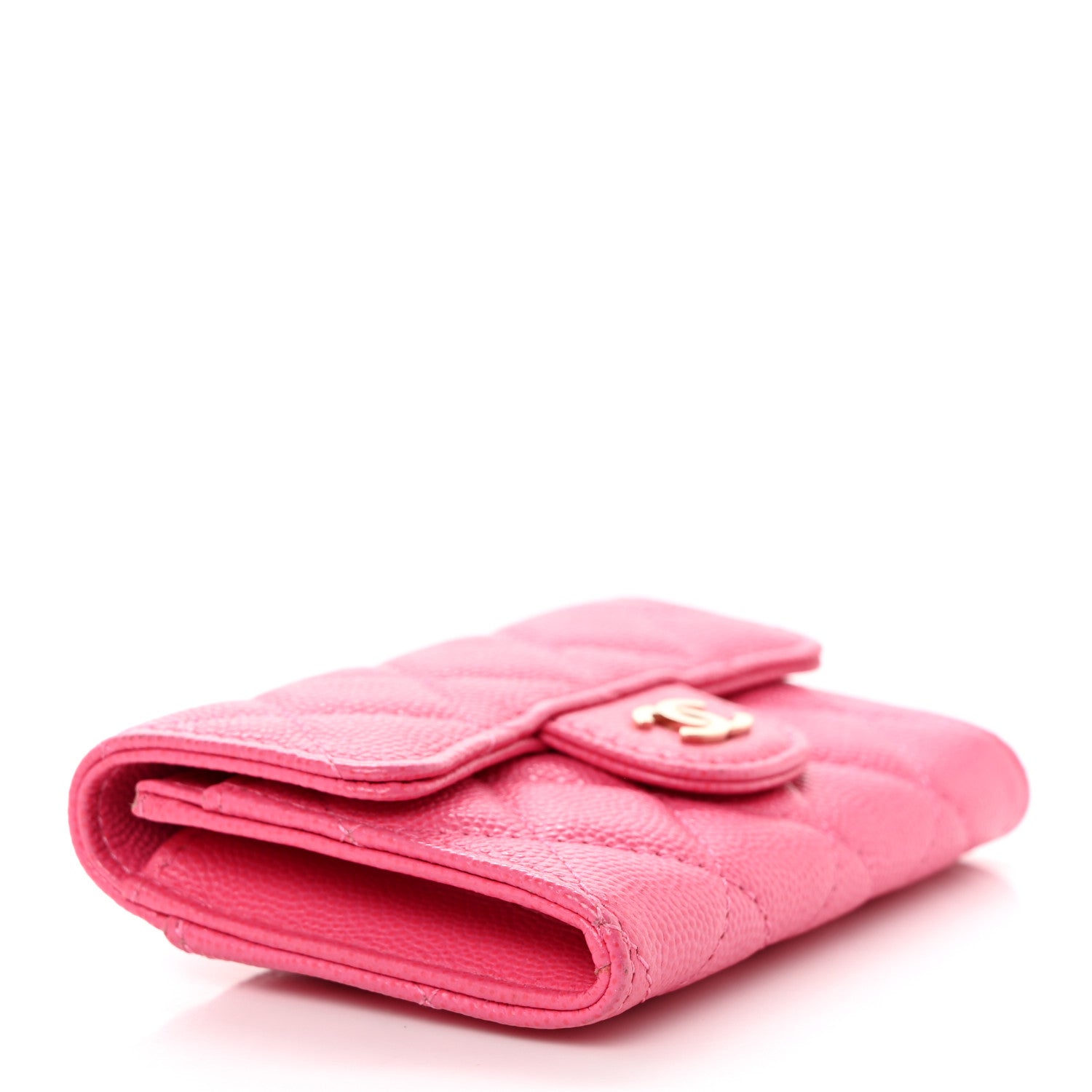 Chanel Caviar Quilted Flap Card Holder Wallet Pink 4 of 9