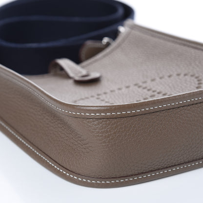 Hermes Taurillon Clemence Amazone Evelyne TPM Etoupe Bleu Indigo 9 of 11