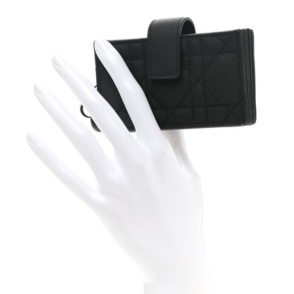 Christian Dior Ultra Matte Calfskin Cannage Lady Dior 5-Gusset Card Holder Black 2 of 7