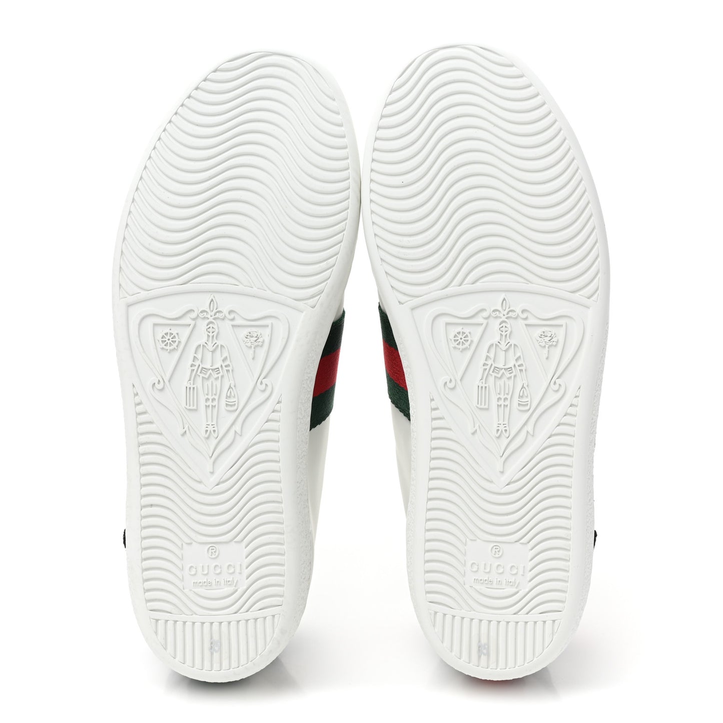 Calfskin Web Floral Embroidered Womens Ace Sneakers 35 White