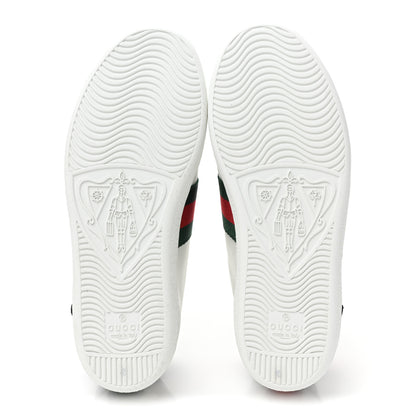 Gucci Calfskin Web Floral Embroidered Womens Ace Sneakers 35 White 6 of 10