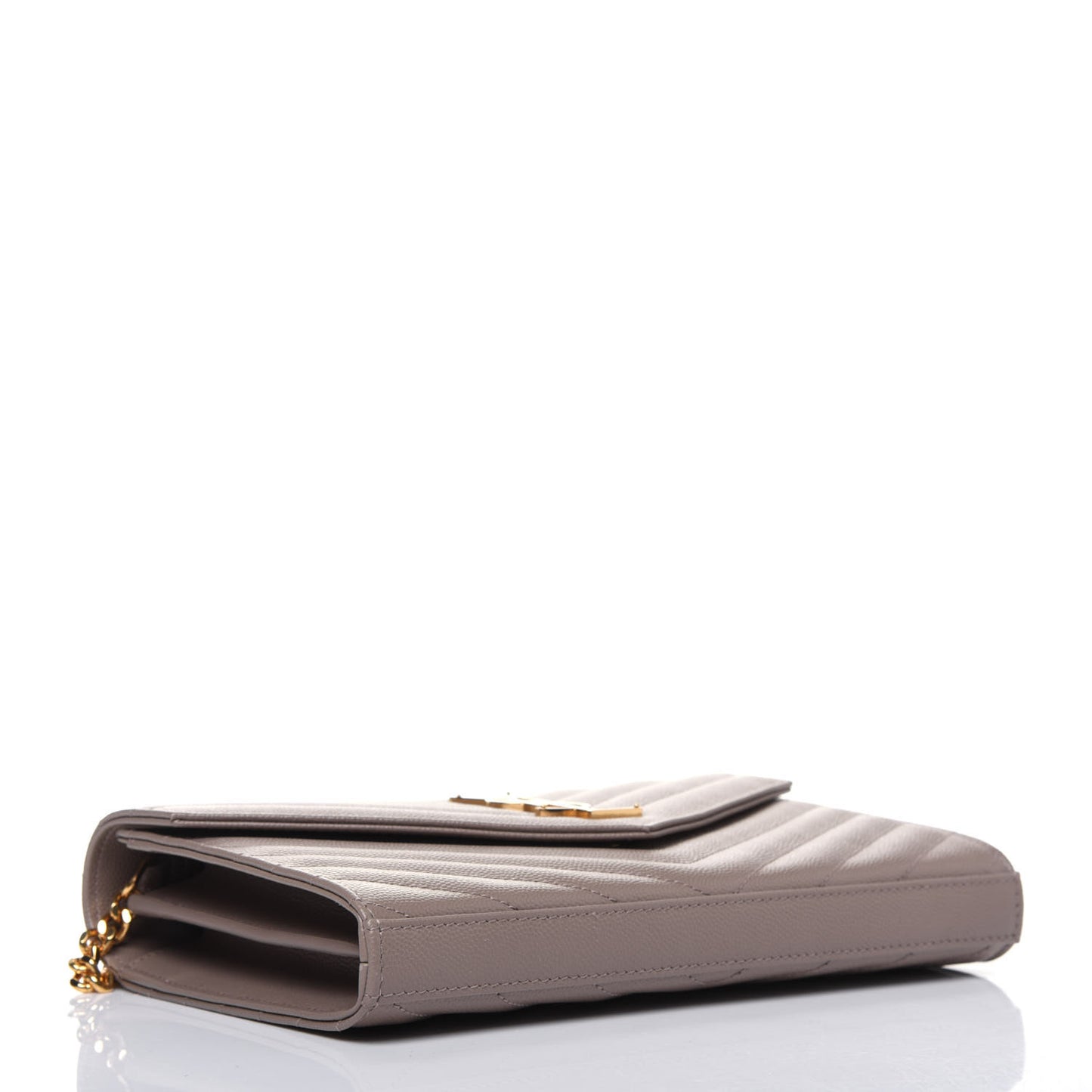 Grain De Poudre Matelasse Chevron Monogram Chain Wallet Fard