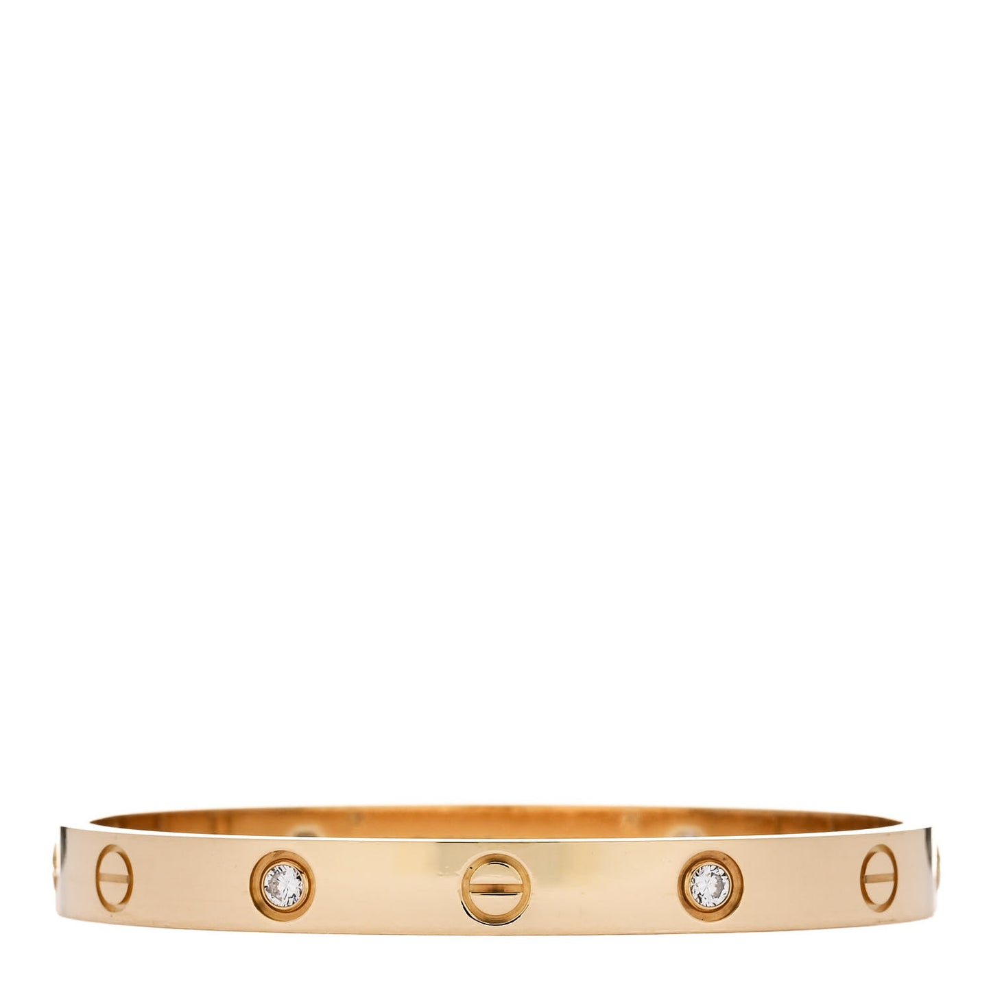 18K Yellow Gold 4 Diamond LOVE Bracelet 16