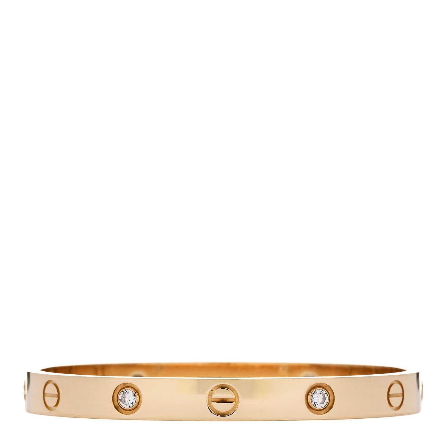 Cartier 18K Yellow Gold 4 Diamond LOVE Bracelet 16 1 of 5
