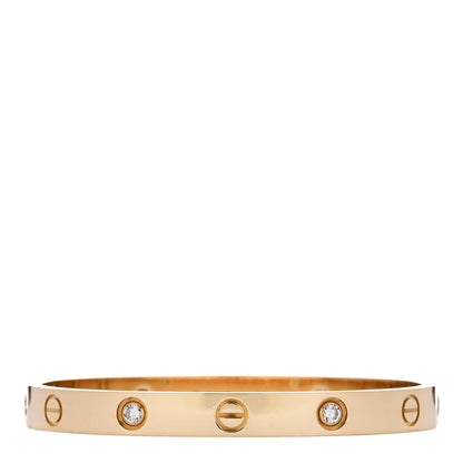 Cartier 18K Yellow Gold 4 Diamond LOVE Bracelet 16 1 of 5