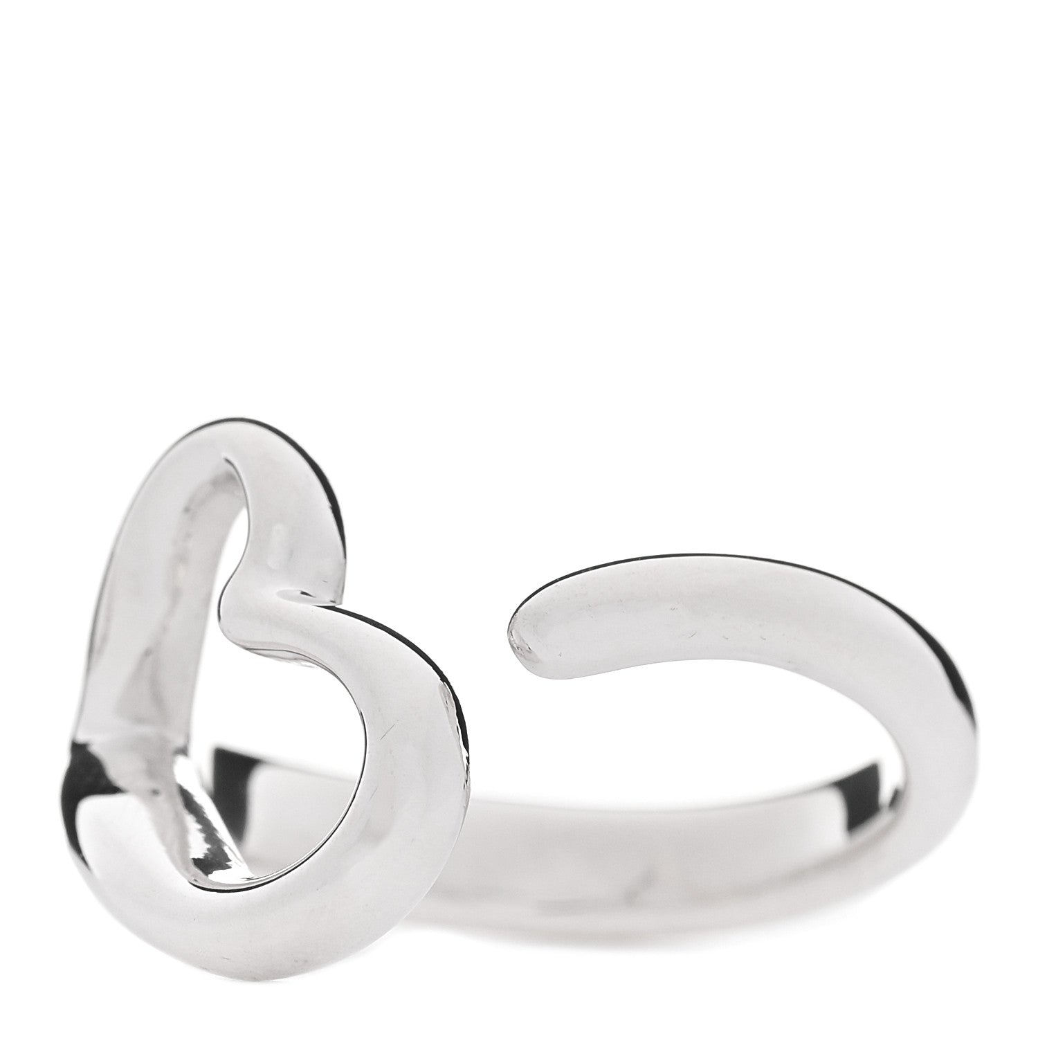 Tiffany Sterling Silver Elsa Peretti Open Heart Ring 55 7.25 4 of 5