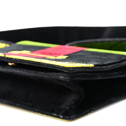 Prada Velluto Ricamo Cahier Shoulder Bag Black 9 of 9