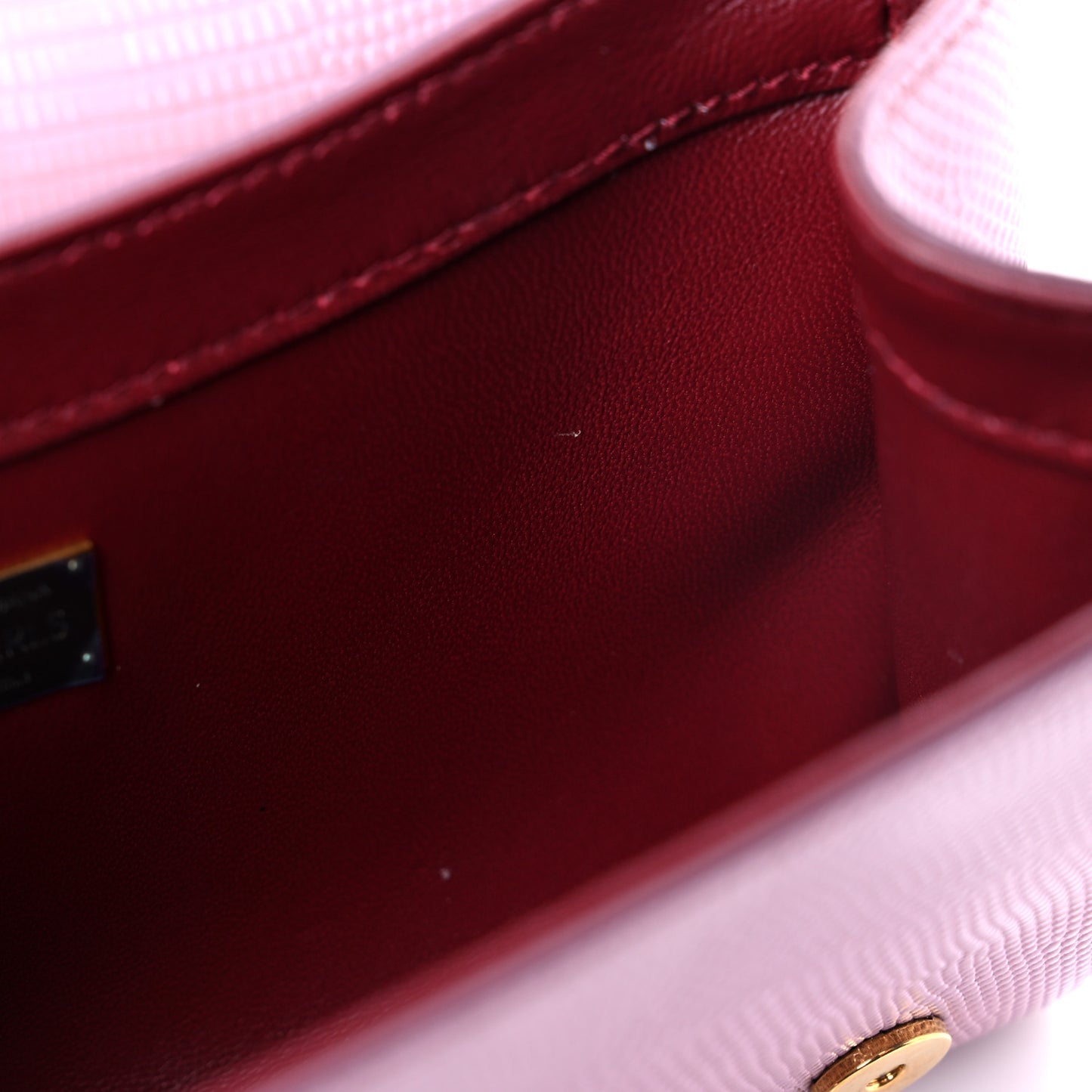 Velvet Lizard Calfskin Embossed DG Shoulder Bag Pink