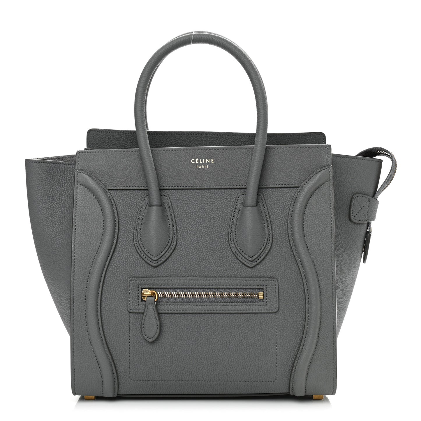 Drummed Calfskin Micro Luggage Kohl