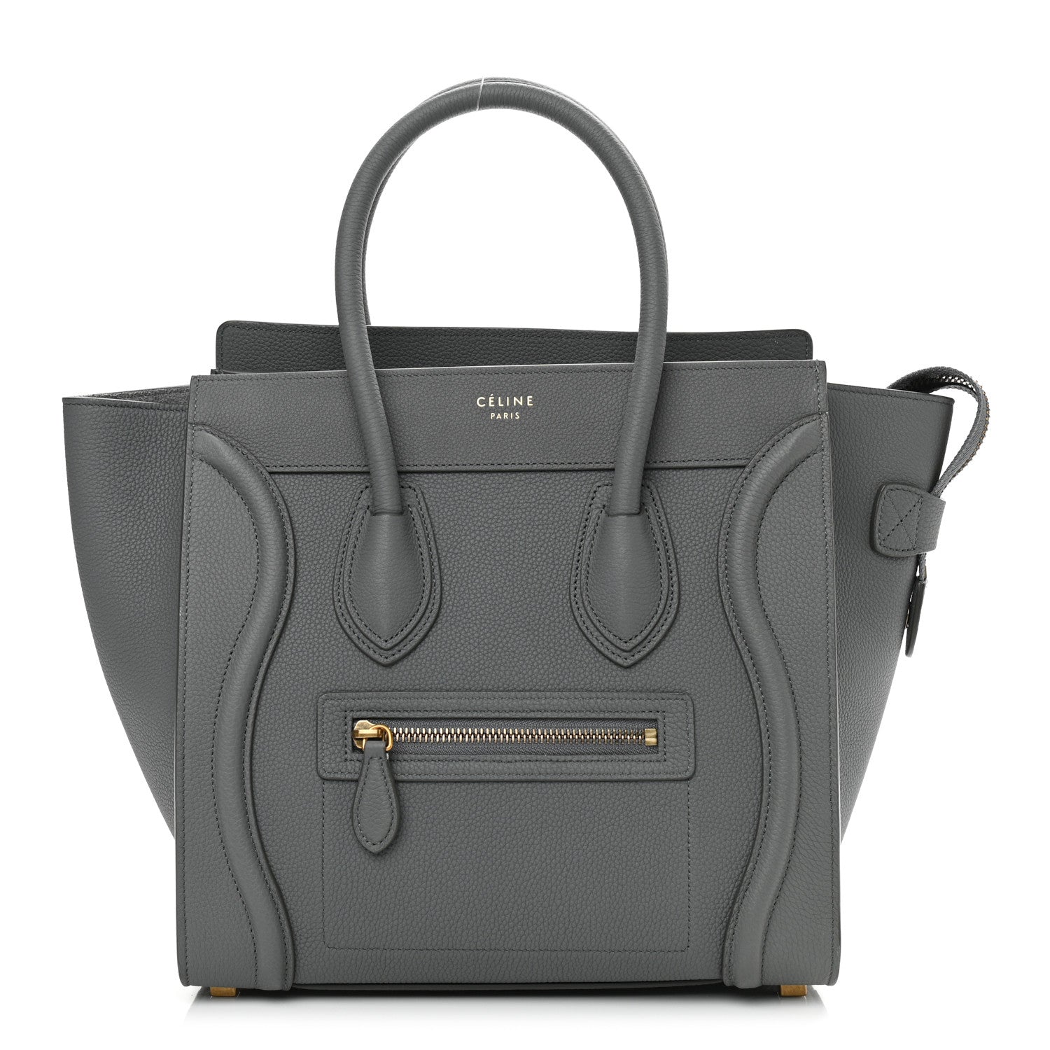 Celine Drummed Calfskin Micro Luggage Kohl 1 of 10