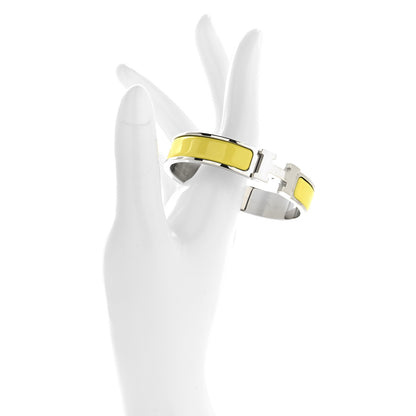 Hermes Enamel Narrow Clic Clac H Bracelet PM Jaune Tennis 2 of 4