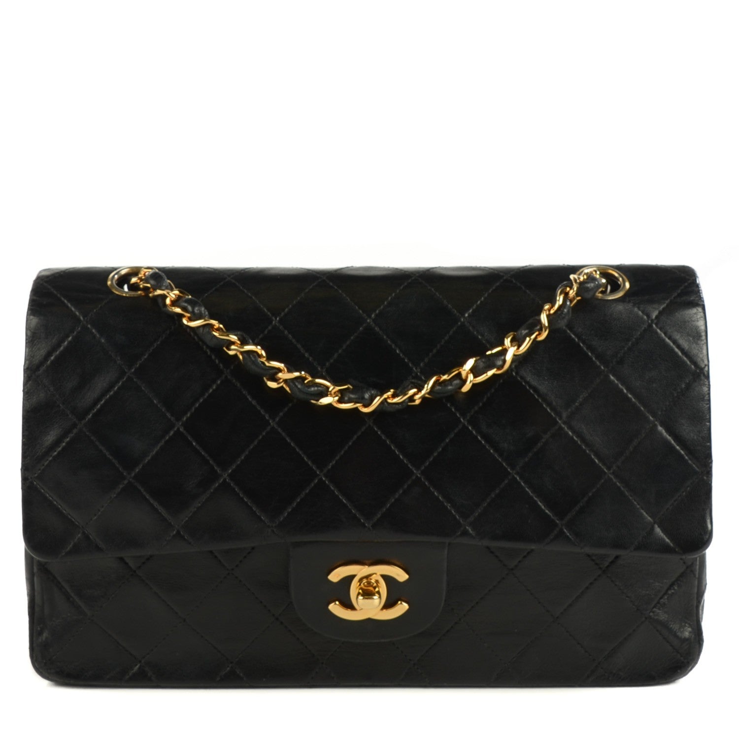 Chanel Lambskin Quilted Medium Double Flap Black 1 of 9
