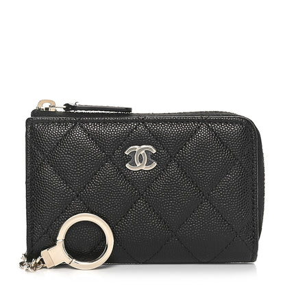 Chanel Caviar Quilted Zipped Key Holder Case Black 1 of 9
