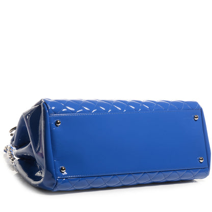 Chanel Patent Quilted Large Just Mademoiselle Bowling Bag Dark Blue 4 of 8