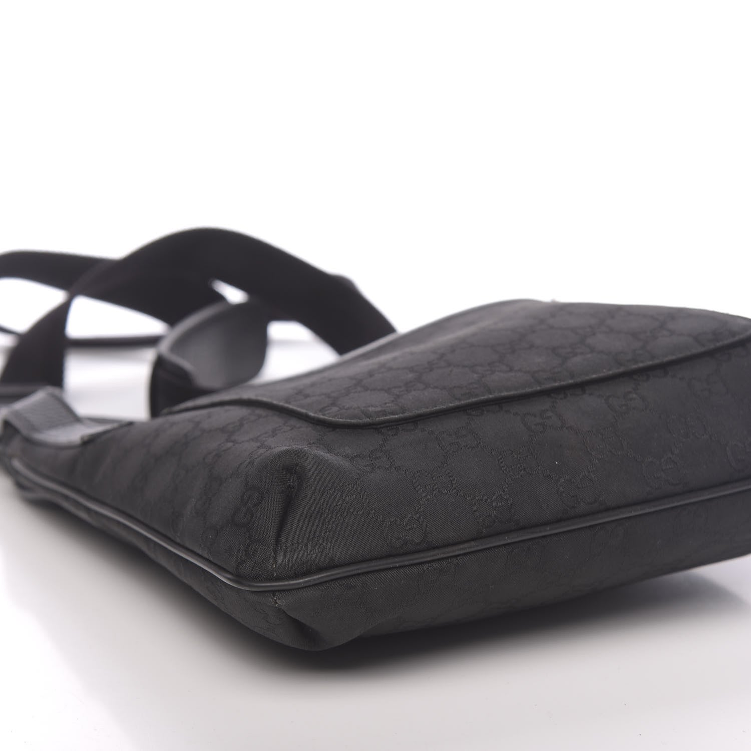 Gucci Nylon Monogram Flat Messenger Bag Black 10 of 11