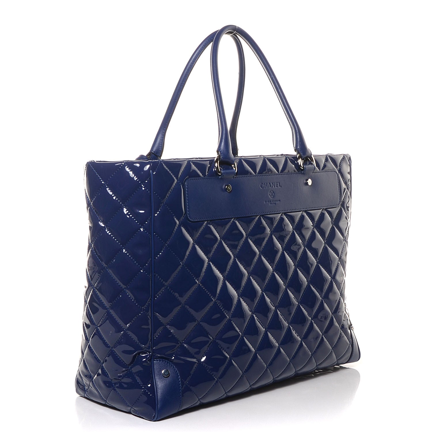 Chanel Calfskin Vinyl Quilted Viaggio Travel Bag Blue 3 of 7