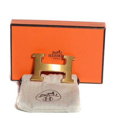 Hermes Brushed 32mm H Belt Buckle Gold Plated 4 of 5