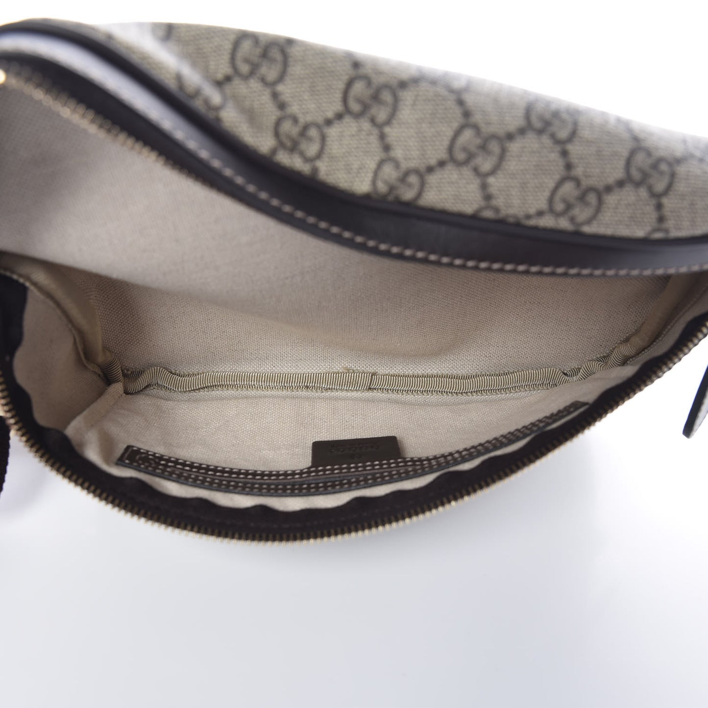GG Supreme Monogram Belt Bag Dark Brown