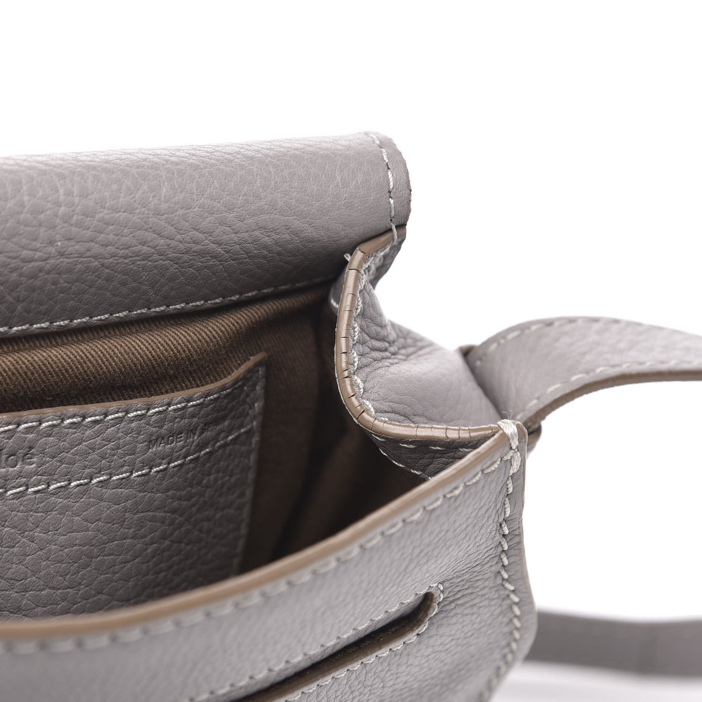 Calfskin Mini Marcie Round Crossbody Bag Cashmere Grey
