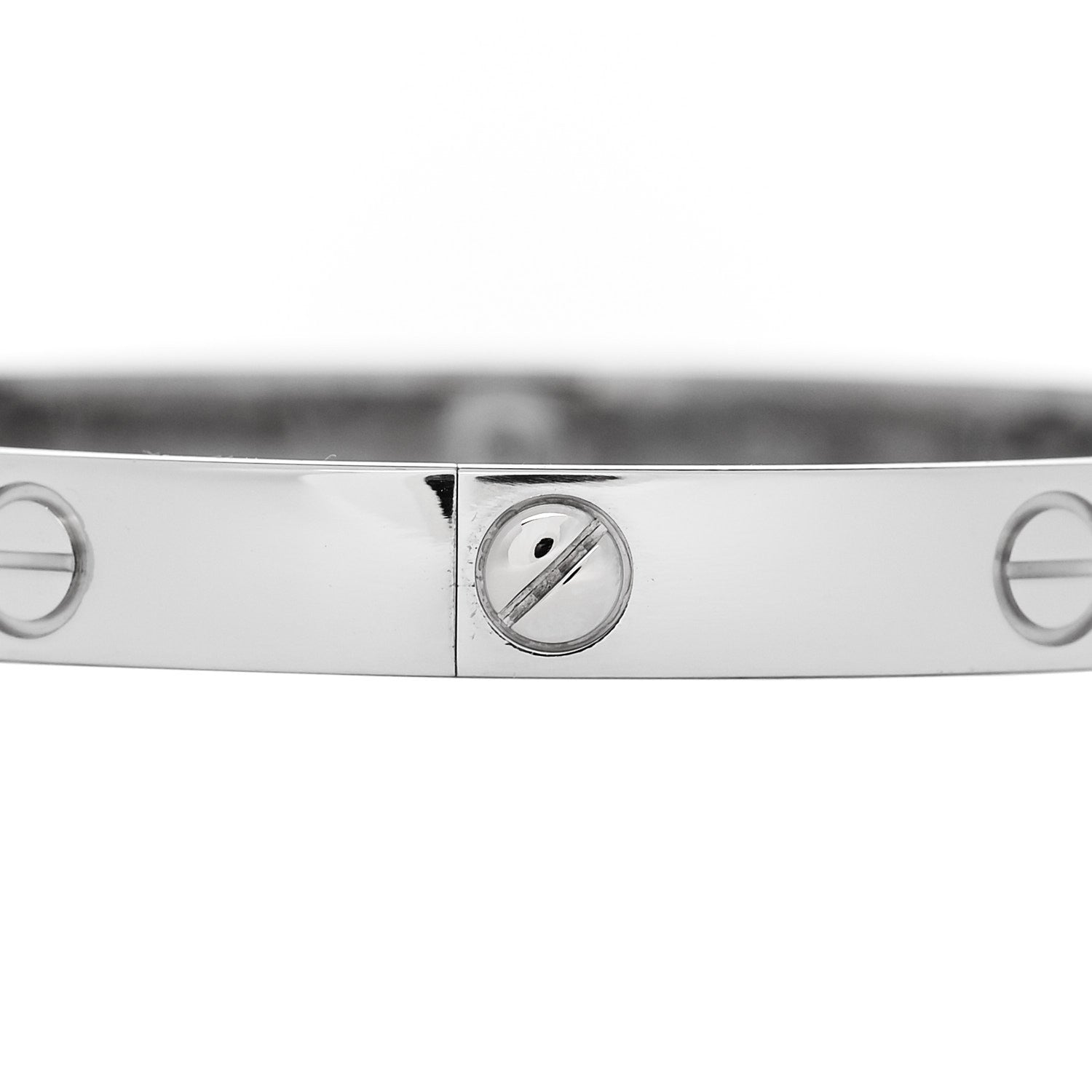 Cartier 18K White Gold 4 Diamond Love Bracelet 18 5 of 8