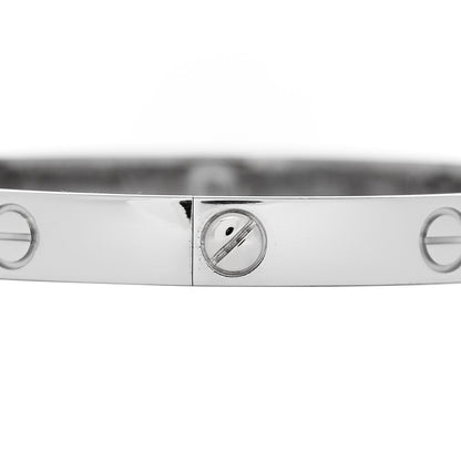 Cartier 18K White Gold 4 Diamond Love Bracelet 18 5 of 8