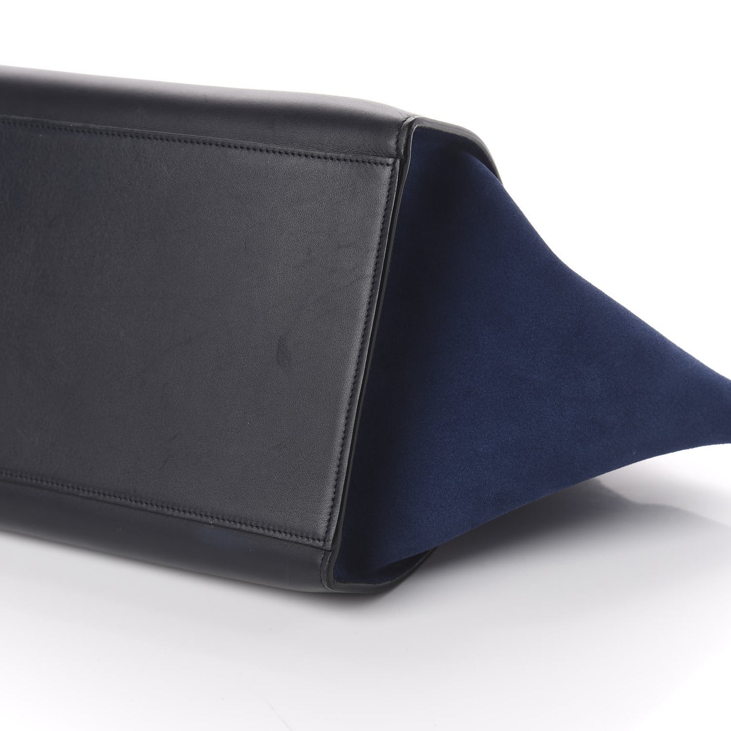 Smooth Calfskin Suede Medium Tri-Color Trapeze Cobalt