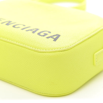 Balenciaga Signature Grained Calfskin Logo XS Ville Camera Bag Acid Green Black 10 of 10